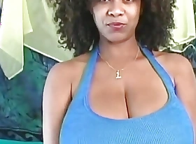 Pretty jet-black girl huge tits messy wet blow job vintage