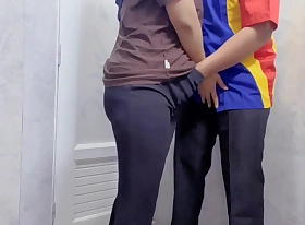 Asian Girl Fucking A Self-Employed Woman With respect to A Public Toilet