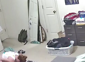 MILF gets caught masturbating on canera