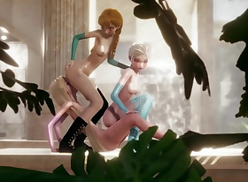 Disney futanari threesome - elsa anna and rapunzel