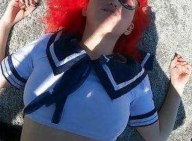 cutie in school uniform and glasses loves good anal sex in public
