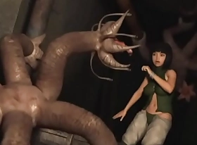 3D Monsters Gangbanging Poor Teens!