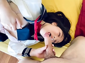ALL POV - Piping hot Japanese Schoolgirl enjoys White Boyfriend's Horseshit